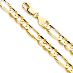 14KY 8.6mm Figaro 3+1 Concave Chain - CH-0288