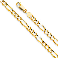 14KY 6mm Figaro 3+1 Concave Chain - CH-0290