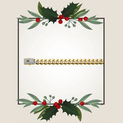 14K 2T 11.5mm Monaco Curb with CZ Lock Chain CH0613