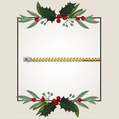 14K 2T 9.5mm Monaco Curb with CZ Lock Chain CH0614