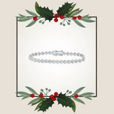 Sterling Silver Round Diamond Heart Tennis Bracelet 1 Cttw 112694