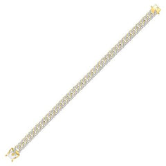10k Yellow Gold Round Diamond Cuban Link Bracelet 1-3/4 Cttw 120941