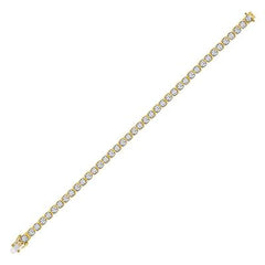 10k Yellow Gold Round Diamond Cluster Fashion Bracelet 3 Cttw 120943