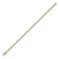 10k Yellow Gold Round Diamond Cluster Fashion Bracelet 3 Cttw 120943