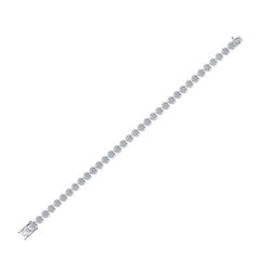 Sterling Silver Round Diamond Heart Tennis Bracelet 1 Cttw 112694