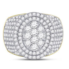10k Yellow Gold Round Diamond Statement Cluster Ring 2-1/2 Cttw 150150