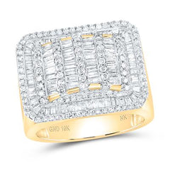 10k Yellow Gold Baguette Diamond Rectangle Fashion Ring 2-1/3 Cttw 155403