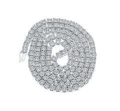 10k White Gold Round Diamond Single Row Link Chain Necklace 6-1/2 Cttw 158508