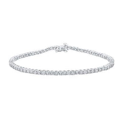Sterling Silver Round Diamond Single Row Link Bracelet 1/2 Cttw 158513