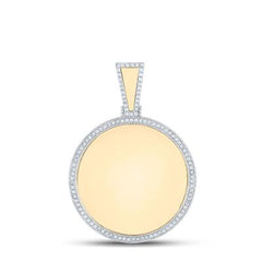 10k Yellow Gold Round Diamond Memory Circle Charm Pendant 1/2 Cttw 158571