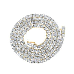 10k Yellow Gold Round Diamond 20-inch Link Chain Necklace 4-3/8 Cttw 159063