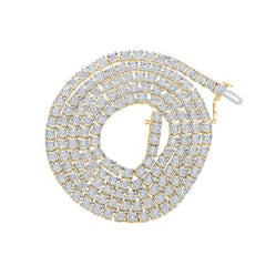 10k Yellow Gold Round Diamond 24-inch Link Chain Necklace 5-1/4 Cttw 159067