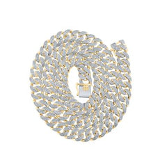 10k Yellow Gold Round Diamond 20-inch Cuban Link Chain Necklace 5 Cttw 159301