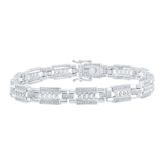 10k White Gold Round Diamond Link Bracelet 3/4 Cttw 162104