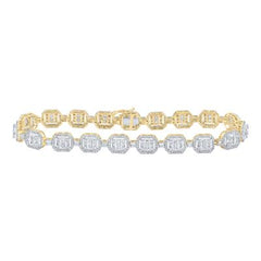 10k Yellow Gold Baguette Diamond 8.5-inch Link Bracelet 4-1/2 Cttw 165498
