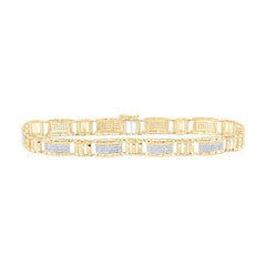 10k Yellow Gold Round Diamond 8.5-inch Link Bracelet 1-1/4 Cttw 169433