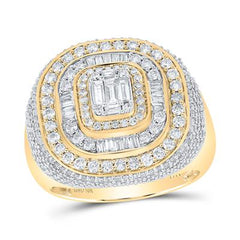 10k Yellow Gold Baguette Diamond Square Ring 2-3/4 Cttw 169763
