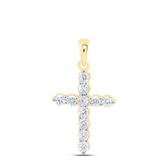 1/2CTW-NAT DIA CN FASHION CROSS PENDANT 184509