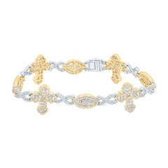 5 3/8CTW-NAT DIA NK CROSS INFINITY MENS BRACELET (8 INCH) 189201