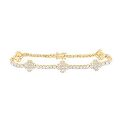 1 1/2CTW-NAT DIA NK FASHION CLOVER TENNIS BRACELET (7 INCH) 192322