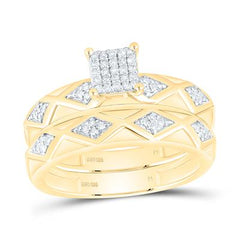 1/3 Ctw Square Diamond Ring Set Close-Up