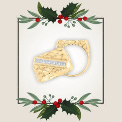 10k Yellow Gold Round Diamond Nugget Fashion Ring 1/2 Cttw 160726