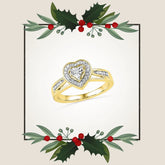 10k Yellow Gold Round Diamond Heart Ring .03 Cttw 101792