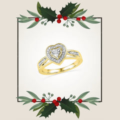 10k Yellow Gold Round Diamond Heart Ring .03 Cttw 101792