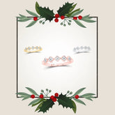 10k Yellow Gold Round Diamond Clover Stackable Band Ring 1/6 Cttw 165635