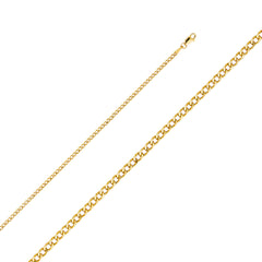 14KY 2.3mm Hollow Cuban Chain