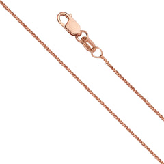 14K Pink 0.9mm Round Wheat Chain 020