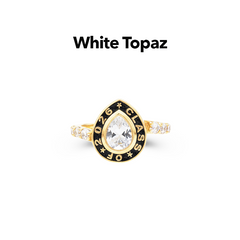 April Birthstone White Topaz Ring Elegant Jewelry