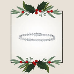 Sterling Silver Round Diamond Heart Tennis Bracelet 1 Cttw 112694