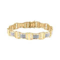 10k Yellow Gold Round Diamond Link Bracelet 1-1/4 Cttw