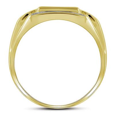 10k Yellow Gold Round Diamond Square Cluster Ring 1/3 Cttw