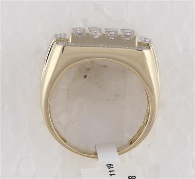 10k Yellow Gold Round Diamond Square Cluster Ring 2 Cttw