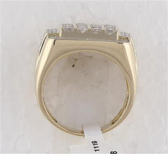 10k Yellow Gold Round Diamond Square Cluster Ring 2 Cttw