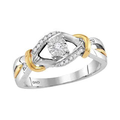 Sterling Silver Round Diamond Solitaire Bridal Engagement Ring 1/10 Cttw 116646