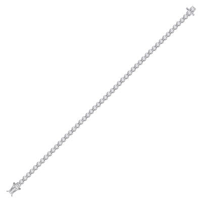 14k White Gold Round Diamond Timeless Tennis Bracelet 2 Cttw