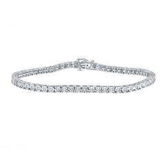 10k White Gold Round Diamond Tennis Bracelet 1-1/4 Cttw