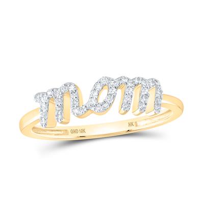 10k Yellow Gold Round Diamond Mom Nicoles Dream Collection Ring 1/6 Cttw