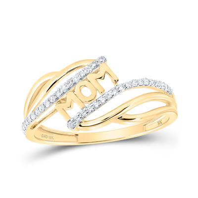 10k Yellow Gold Round Diamond Mom Nicoles Dream Collection Ring 1/6 Cttw