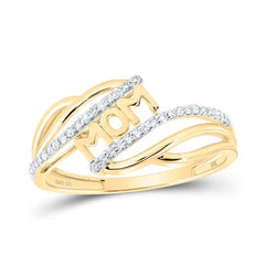 10k Yellow Gold Round Diamond Mom Nicoles Dream Collection Ring 1/6 Cttw