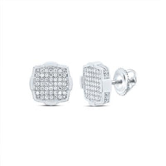 1/3CTW DIA P1 CUSHION MEN'S STUD EARRING