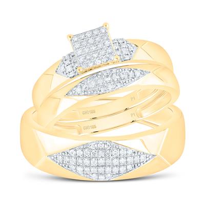 Diamond Square Trio Gift Ring Set
