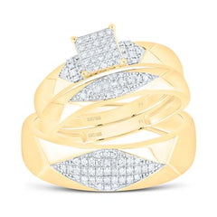Diamond Square Trio Gift Ring Set