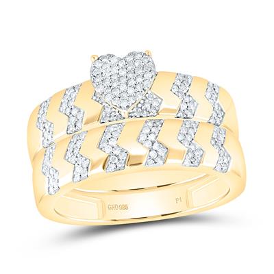1/2 Ctw Heart Shaped Diamond Ring Set Close-Up