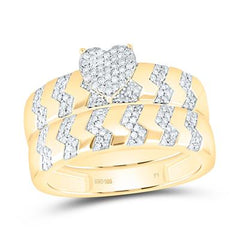 1/2 Ctw Heart Shaped Diamond Ring Set Close-Up