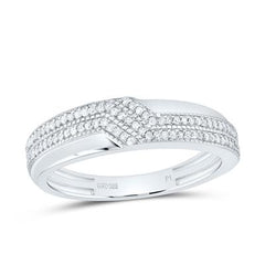 Diamond Cushion Trio Ring Set Worn on Hand