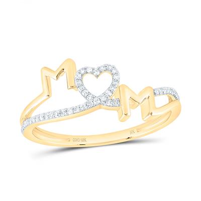 1/10ctw-nat Dia Nk Fashion "MoM" Heart Ring